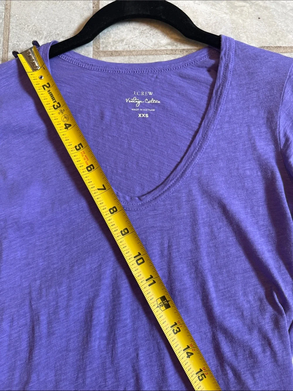 J. Crew 100% Cotton Purple V-Neck Tissue Short Sleeve Tee